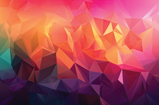 A colorful triangle background with a pink triangle in the center.