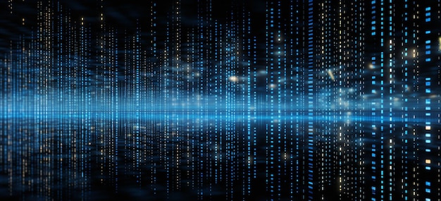 a dark background with many blue dots