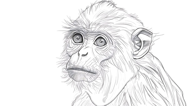 a drawing of a chimpanzee