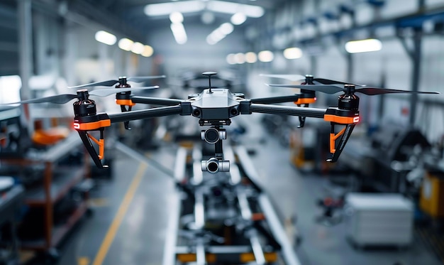 a drone with orange and black on the bottom and the number 3 on the right