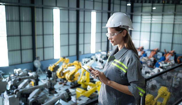 a female auditor inspected to account for the company's robot assets that were brought to the warehouse before delivering to customers