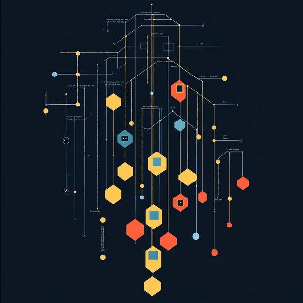 A flowchart representing the quicksort algorithm breaking down the recursive sorting process