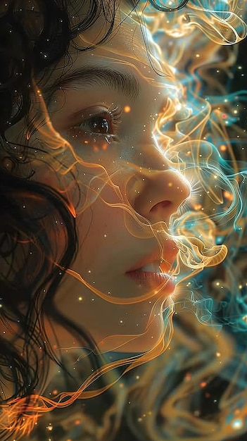 a girl with the word love on her face