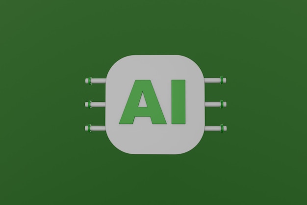 A green and white logo for AI