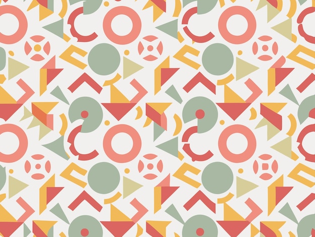 a green geometric pattern with geometric shapes on it