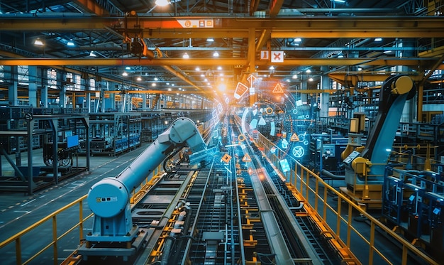 a large industrial room with a sign that says  l