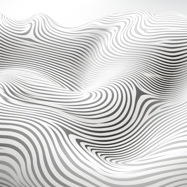 A linear pattern of white wavy lines in the style of textured organic landscapes white background