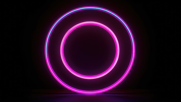 a neon circle with the word light on it