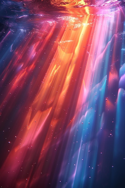 a picture of a rainbow colored light from the bottom left