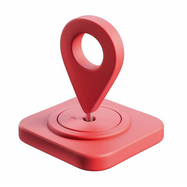 a red pin of location sign