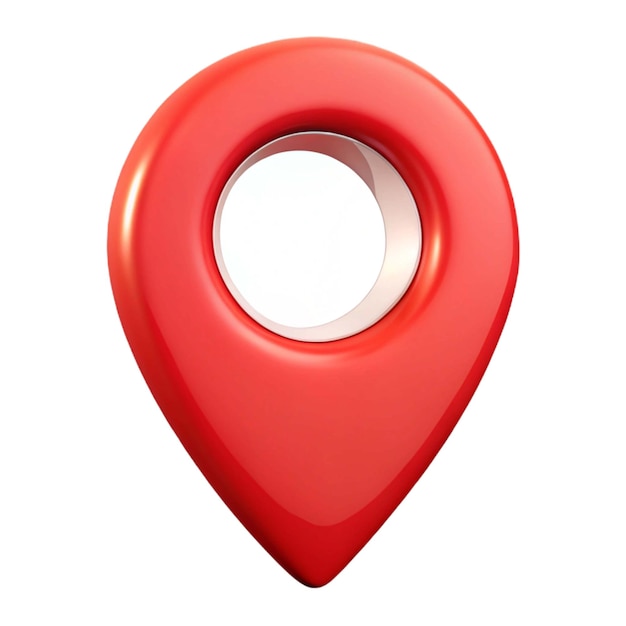 a red pin with a white border that says quot red quot on it