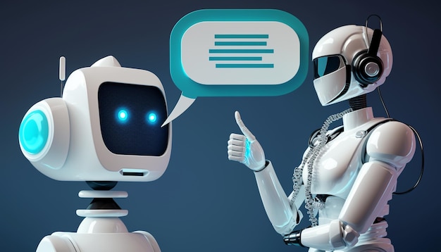 A robot talking to another robot.