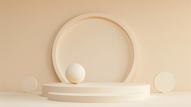 a round white ball sits on a white shelf