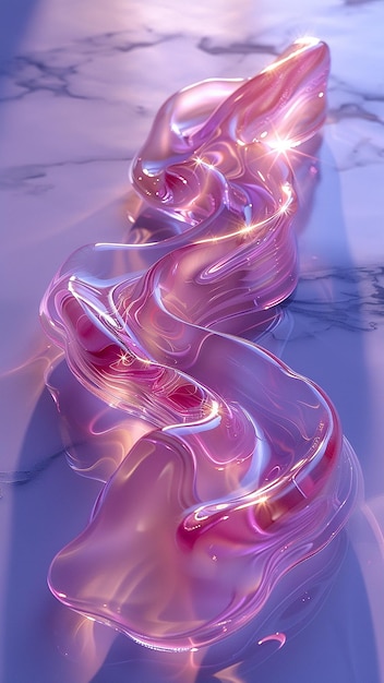 a series of purple glass sculptures with the light shining on them
