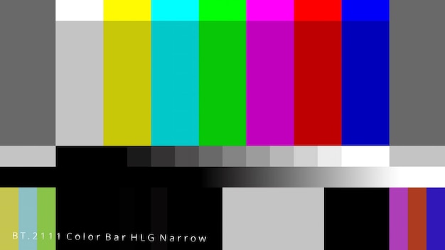 A signal background of a HLG narrow Color bar testing