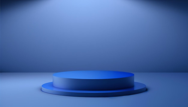 A sleek blue pedestal that complements any product
