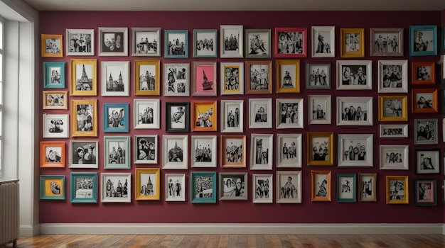 a wall of pictures with the word love on it