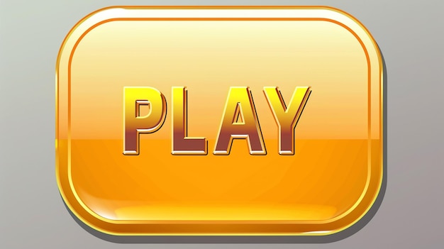 a yellow and orange square with the word play on it