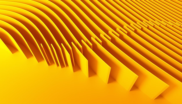 Abstract 3d render yellow minimalistic background design