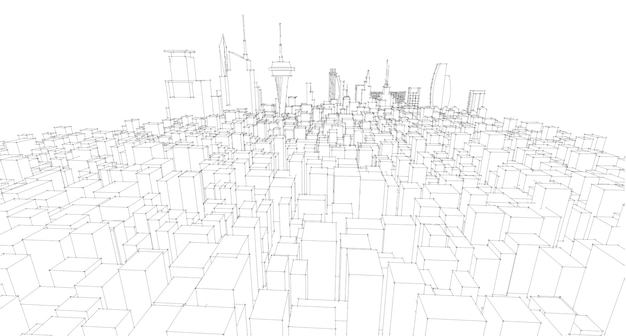 Abstract architectural drawing sketch,Illustration