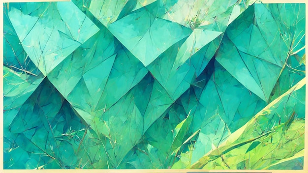 abstract background consisting of triangles gradient green color