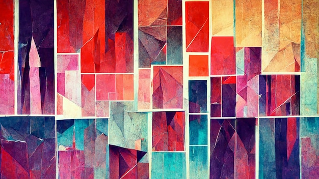 Abstract background consisting of triangles Gradient red color