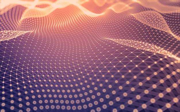 Abstract background. Molecules technology with polygonal shapes, connecting dots and lines.