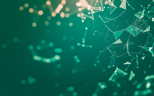 abstract background. molecules technology with polygonal shapes, connecting dots and lines