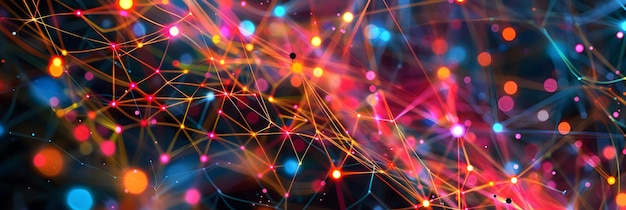 Abstract Background with Colorful Lights and Lines