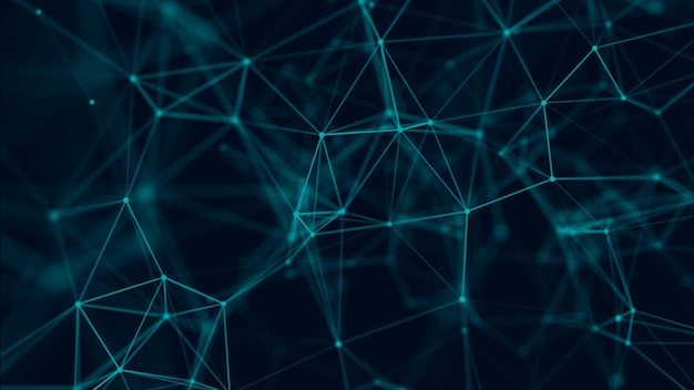 Abstract background with connecting dots and lines Network connection structure 3D rendering