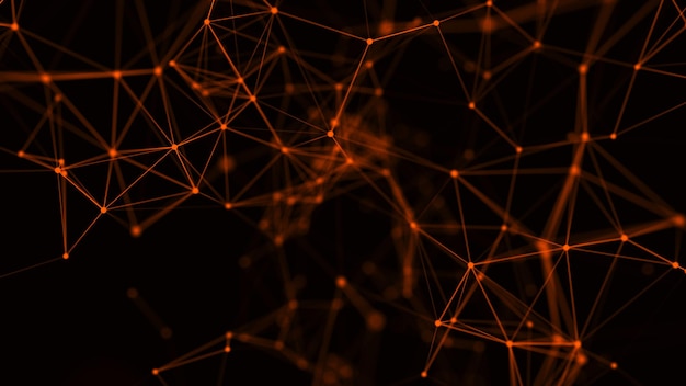Abstract background with connecting dots and lines Network connection structure 3D rendering
