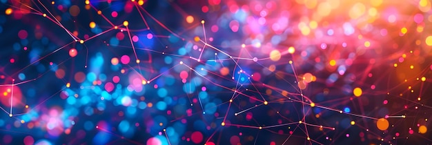 abstract background with interconnected lines and bokeh lights