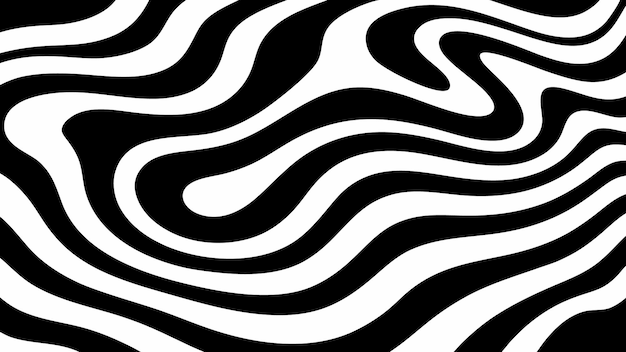 abstract black and white geometric wavy lines background banner