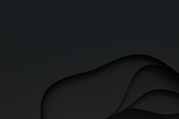 Abstract black paper cut background design for promotion of social media banner