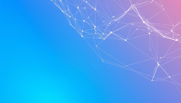 Abstract blue and purple gradient background with white lines forming a connected pattern
