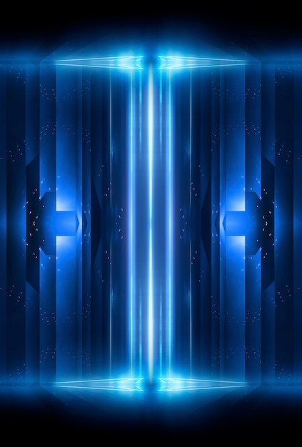 Abstract blue dark neon