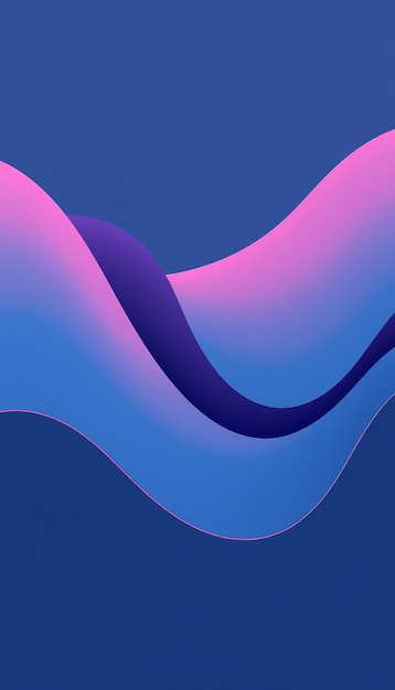Abstract blue pink and purple wave on a blue background