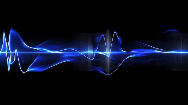abstract blue wave on black background