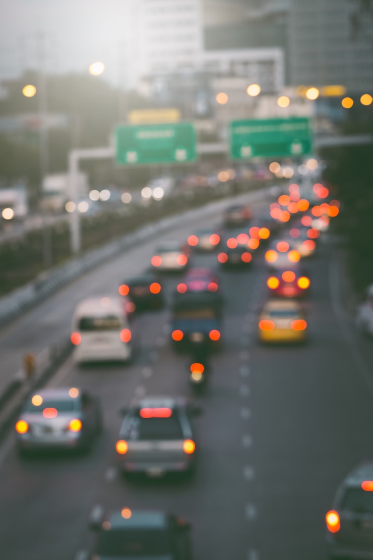 Kuva abstract blur of traffic jam in the city bangkok thailand background