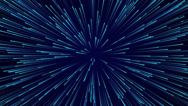Abstract circular speed background Starburst dynamic lines pattern Abstract data flow background 3D rendering