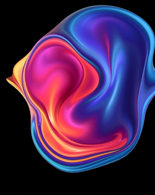 Abstract Colorful Swirling Liquid Form Design