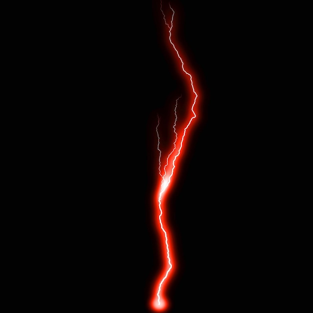 abstract dark red lighting natural thunder realistic magic overlay bright glowing effect on black
