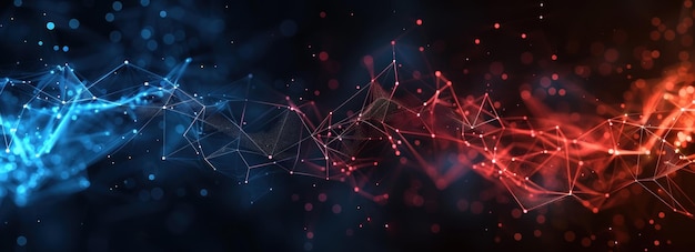Abstract Digital Art Red and Blue Network