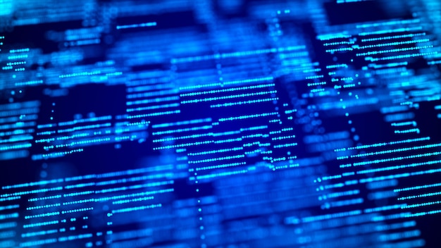 Abstract digital background Big data code matrix 3d rendering