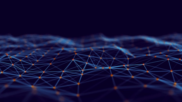 Abstract digital blue background Plexus effect Network connection structure Science background 3D rendering