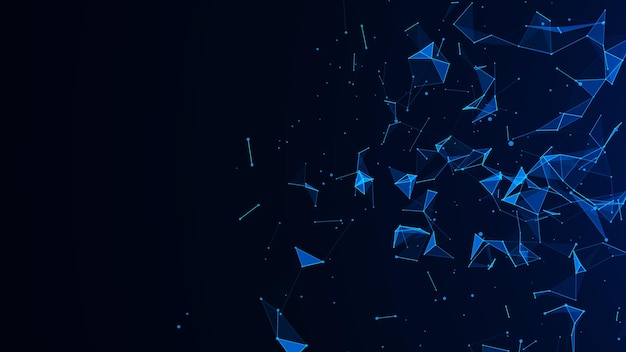 Abstract digital blue background Plexus effect Network connection structure Science background 3D rendering