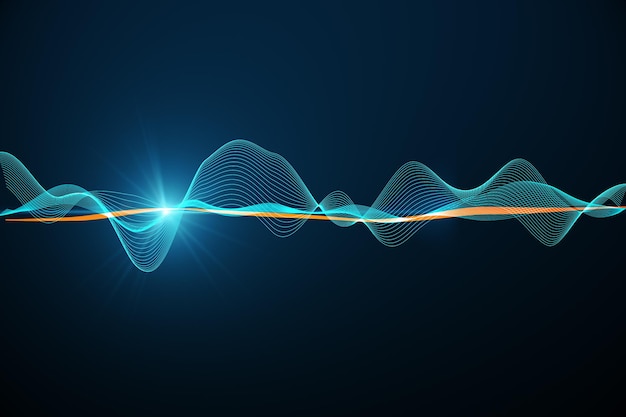abstract digital blue wave background