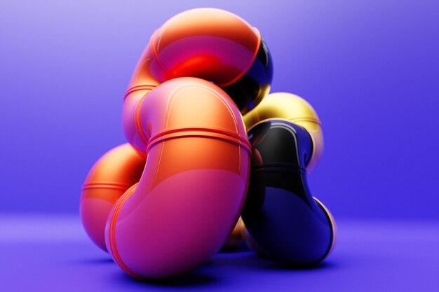 Abstract dynamic colorful shape 3D illustration and rendering Elegant line background