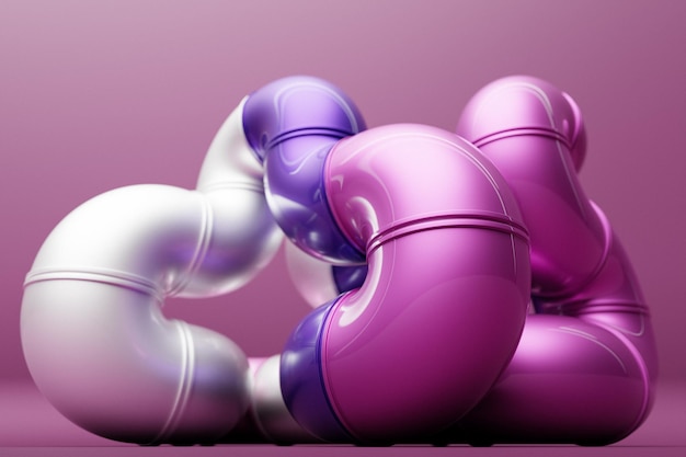 Abstract dynamic colorful shape 3D illustration and rendering Elegant line background