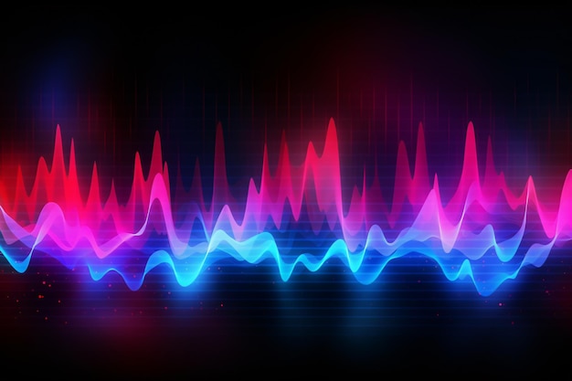 Abstract Equalizer Effect Neon background music equalizer wave colorful sound waves background music frequency wave background Multicolor music equalizer background AI Generative